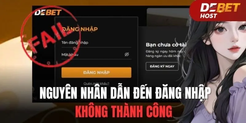 Nguyên nhân khiến người dùng đăng nhập DEBET thất bại 